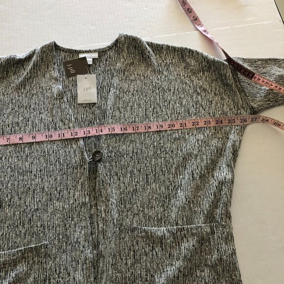 NEW PURE J. JILL Gray Linen Marled Knit One-Button Oversized Cardigan Top size S - Picture 7 of 9